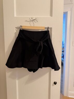 Women’s Black Zara Mini Skort with Tie Waist